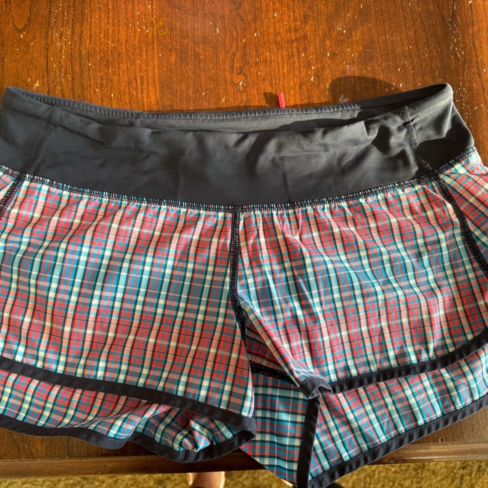 Lululemon speed shorts Rad Plaid size 8